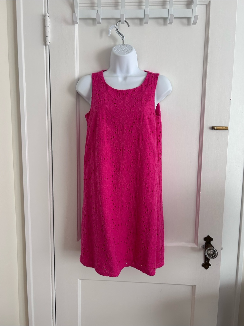 Sigrid Olsen Bright Fuchsia Lace Sleeveless Shift Dress
